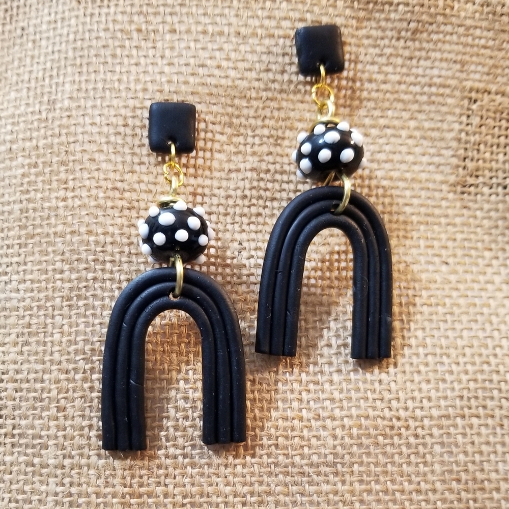 Handcrafted clay earrings